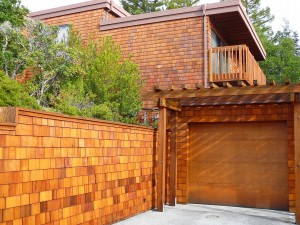 Cedar shingle siding after restoration