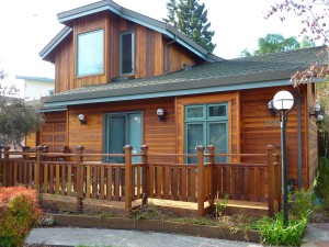 Redwood house with new preservative