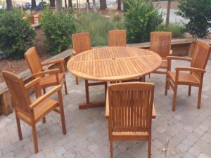 Cleaned & protected teak furniture