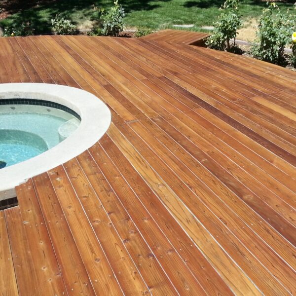 Solid Stained Redwood Deck