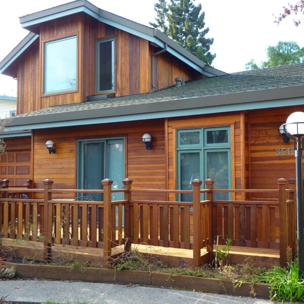 Overstained Redwood Siding