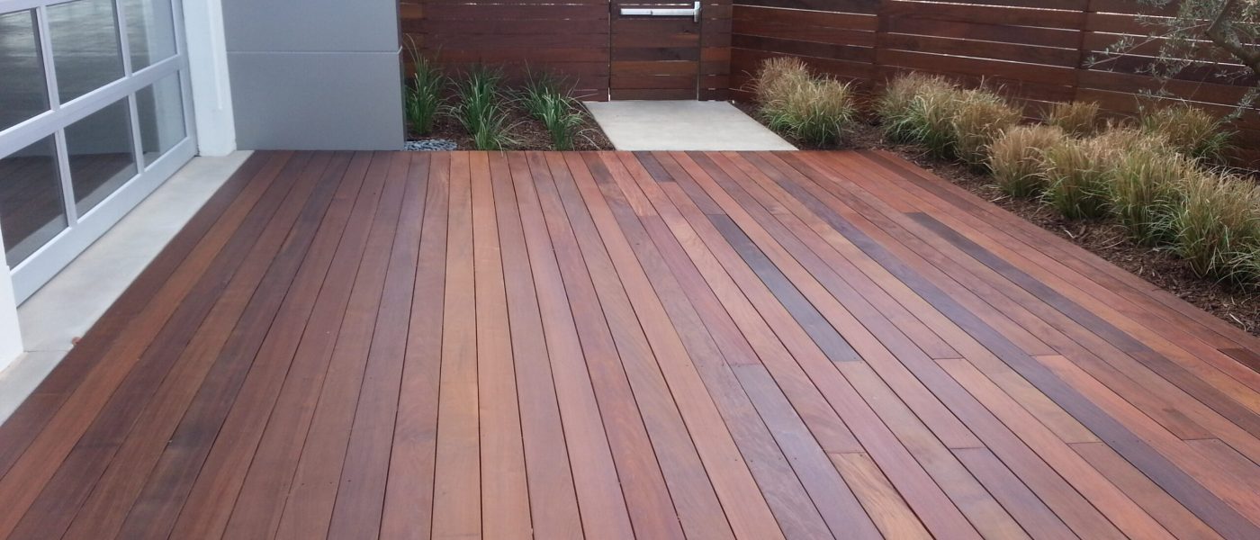 Stained new IPE deck and fence